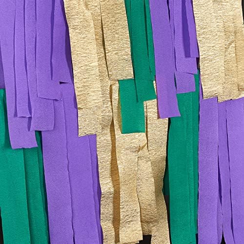 PartyWoo Mardi Gras Crepe Paper Streamers 6 Rolls