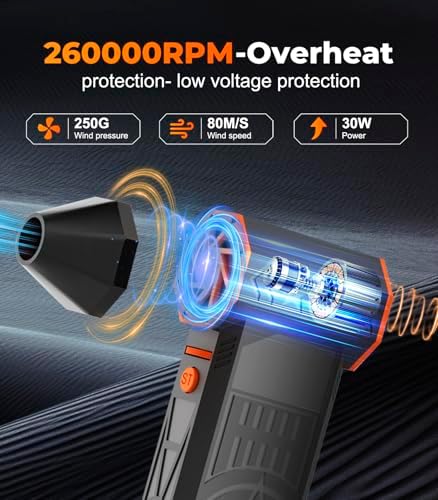Rilicco Electric Air Duster with Reverse Charging and Variable Speed