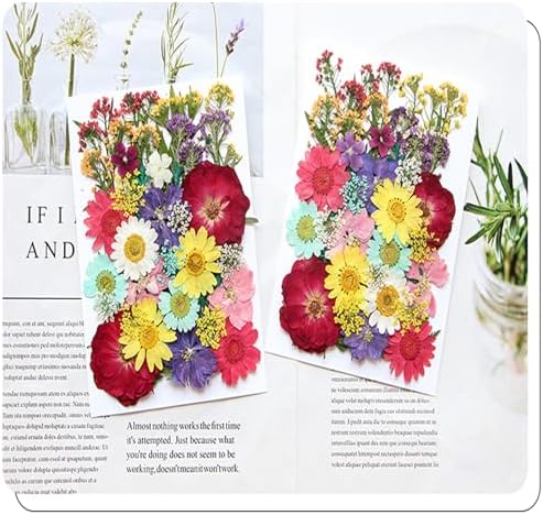 TopFunny 40 Pcs Resin Dried Flowers for DIY Art Crafts