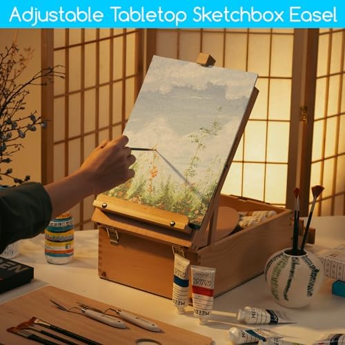MEEDEN Large Tabletop Easel Sketchbox for Artists