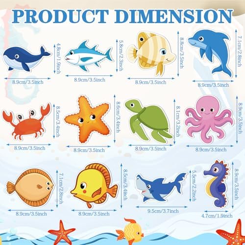 Zhanmai 60 Pack Ocean Animal Sticky Notes Set