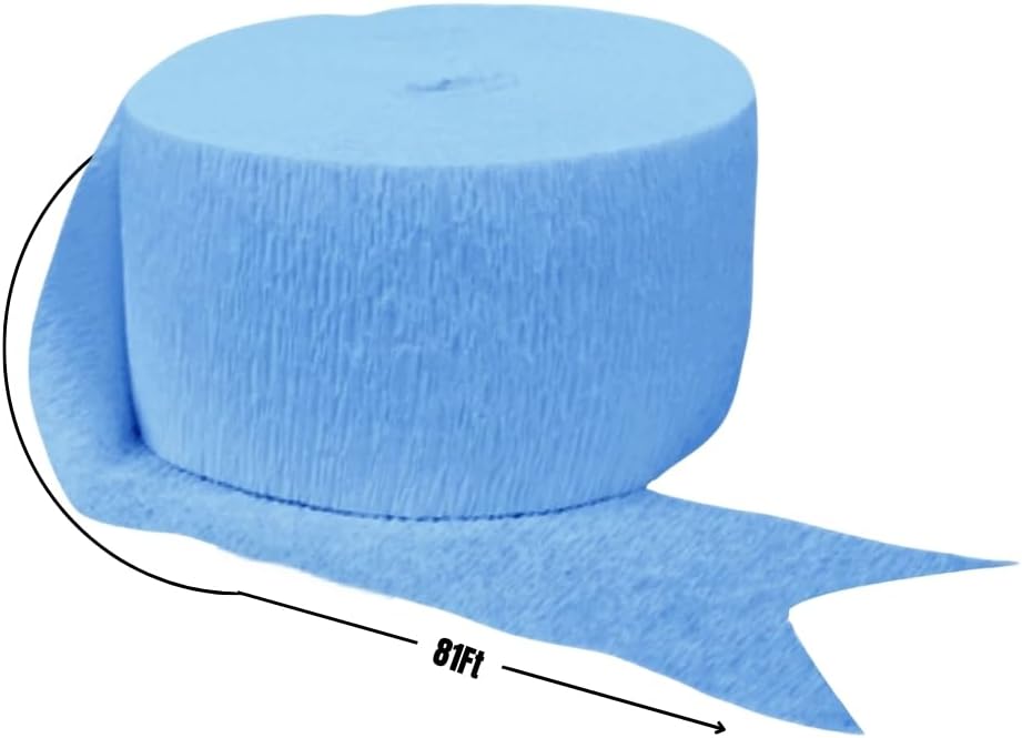 Baby Blue Crepe Paper Roll 81 Feet 1 Count