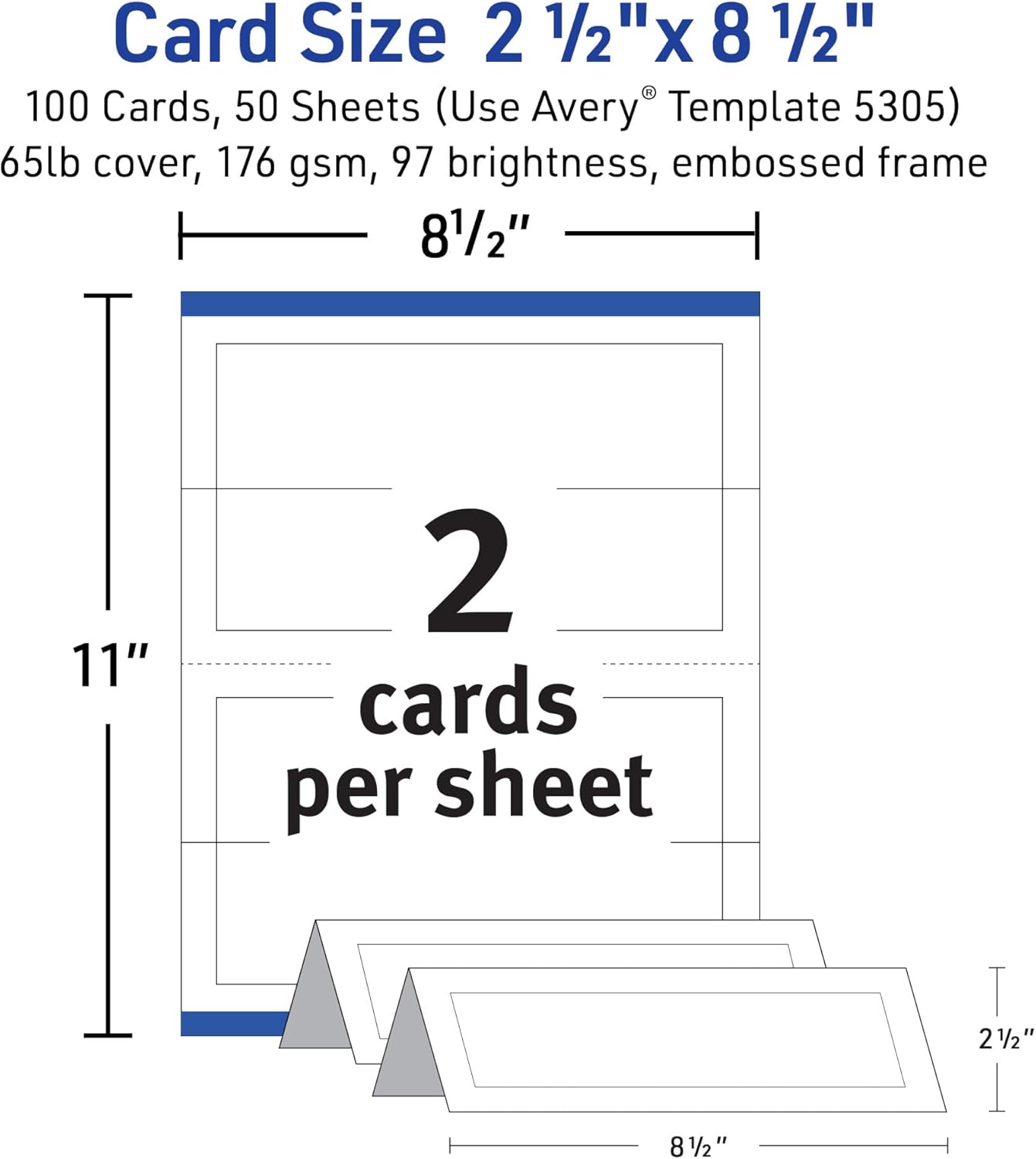 Avery 2-12 x 8-12 Inch Tent Cards with Sure Feed Technology