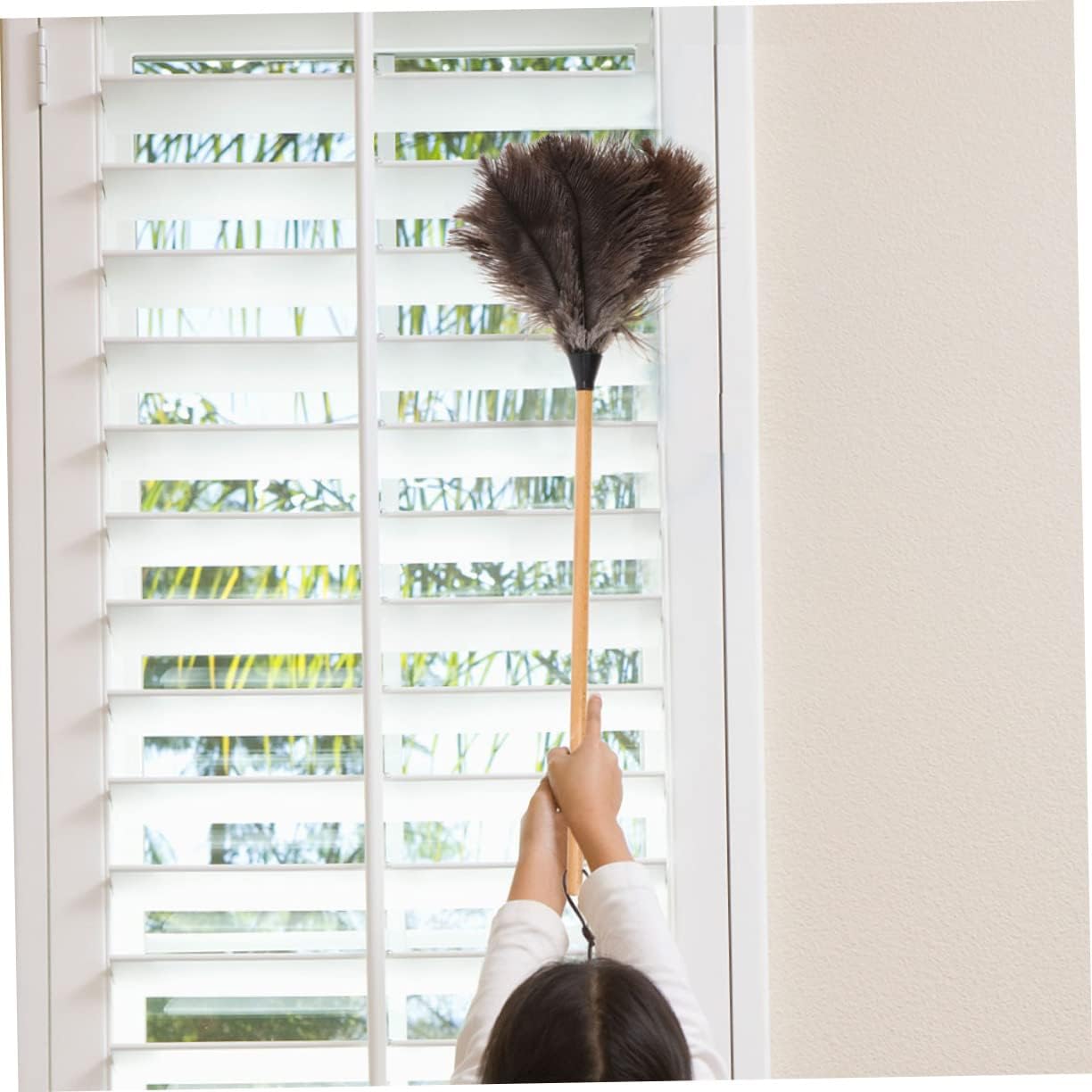 2pcs Feathered Duster with Random Handle for Furniture Cleaning