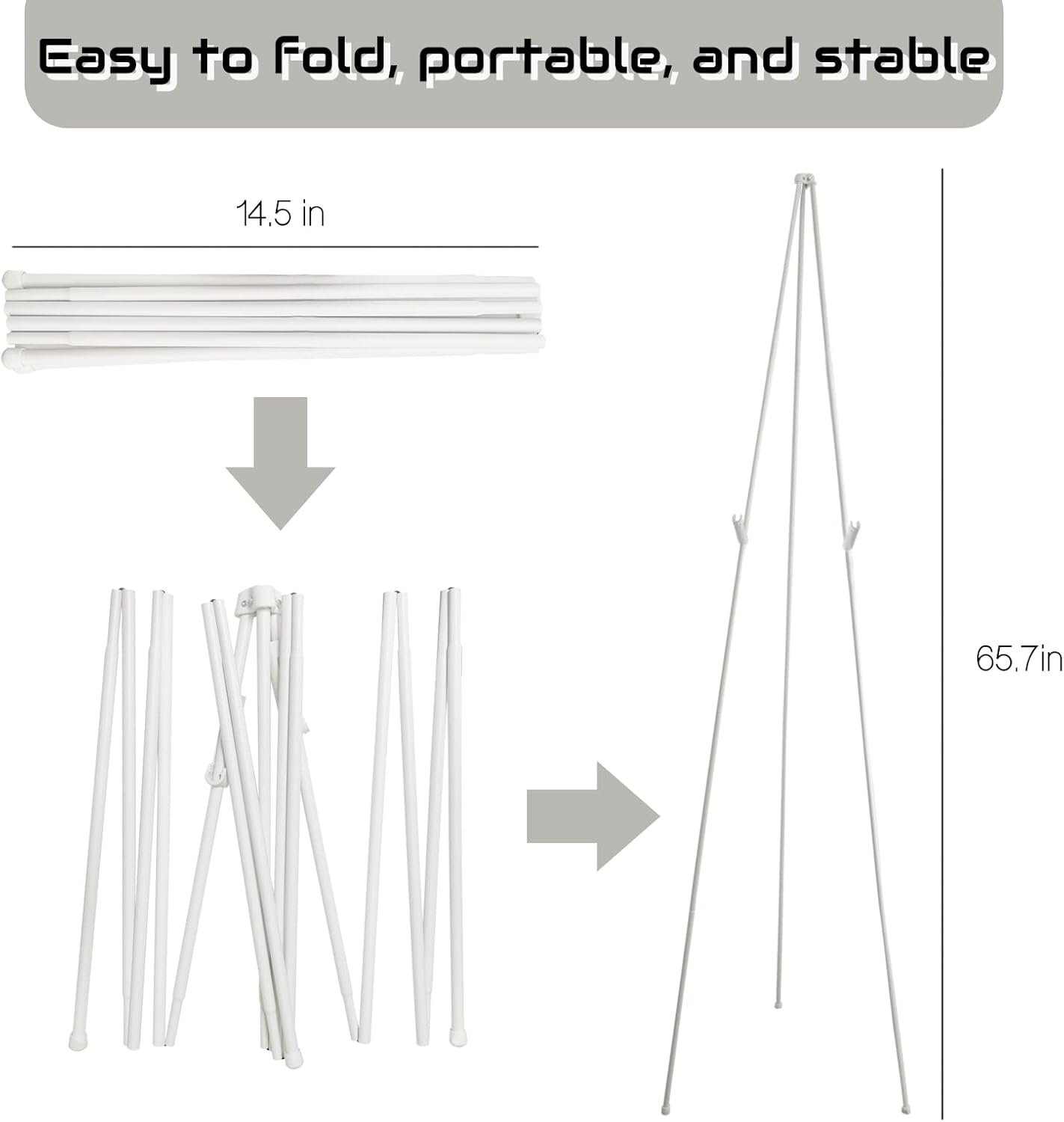 Thickened 63 Inch White Easel Stand for Display