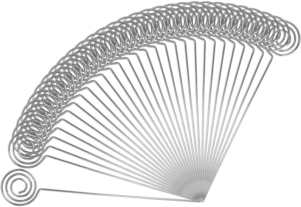 Round Shape Wire Clip Memo Holder 30 Pack Silver