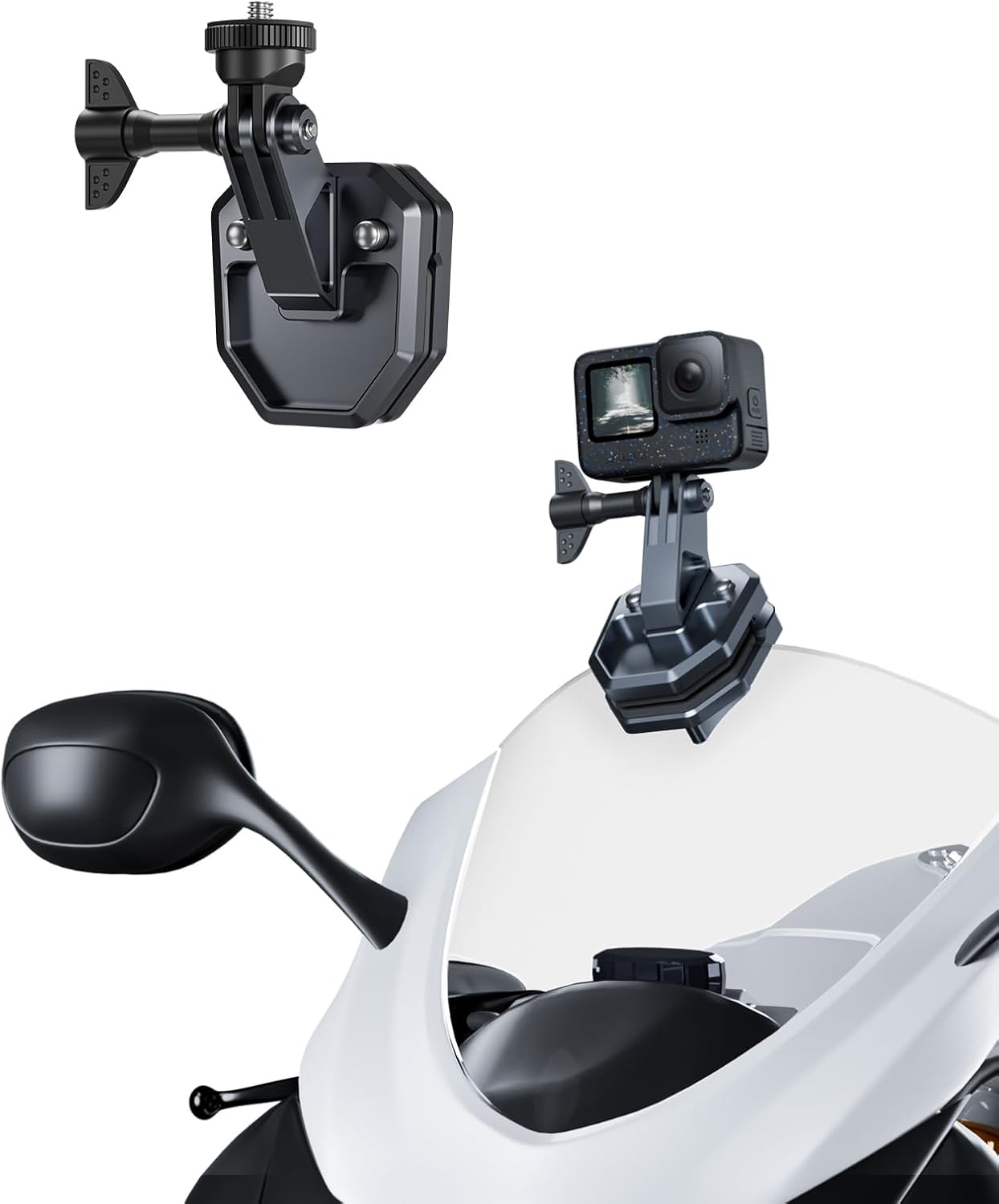 TELESIN Motorcycle Windshield Clip Camera Mount