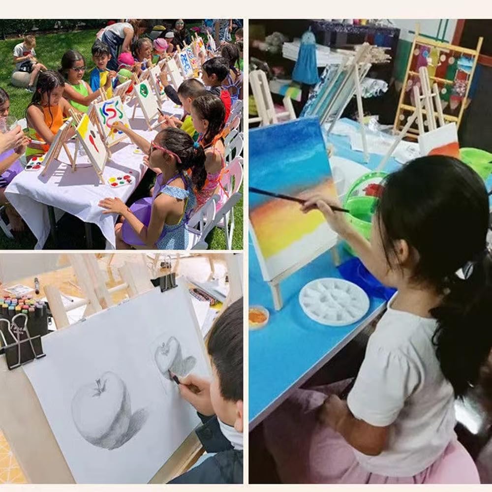 3pcs 118 Inch Wood Easels for Kids and Painting