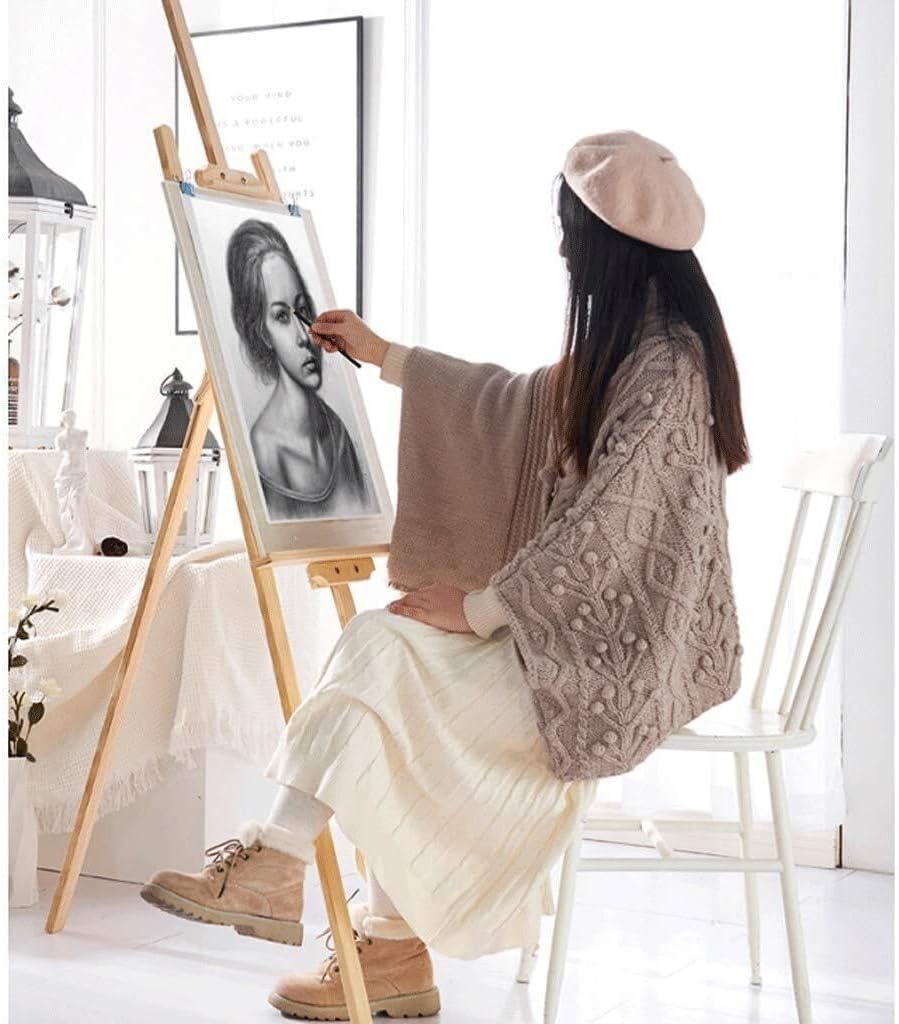 Adjustable A-Frame Wooden Easel for Display and Painting