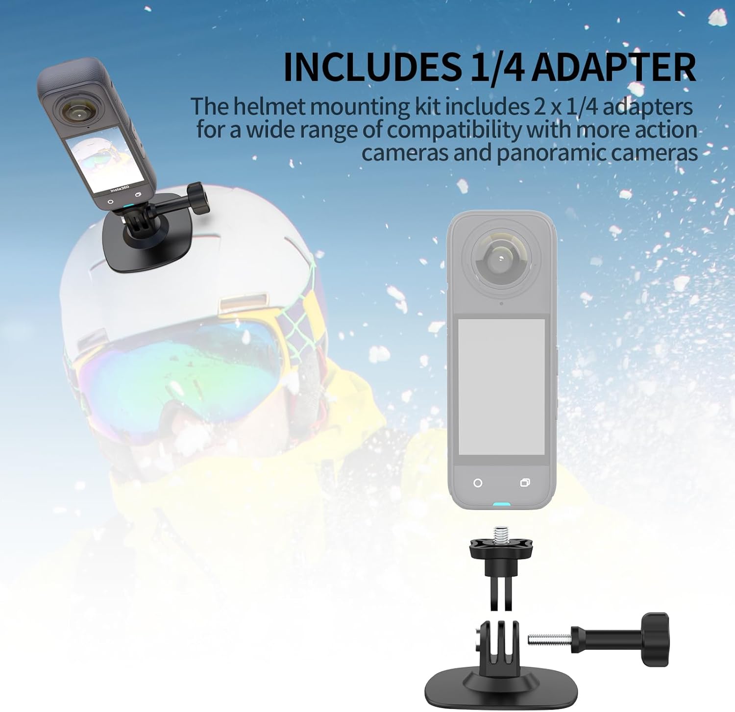 Flexible Adhesive Helmet Mount for Insta360 and GoPro Cameras 3 PCS
