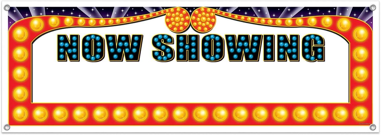 Now Showing Blank Sign Banner for Parties 1 Count