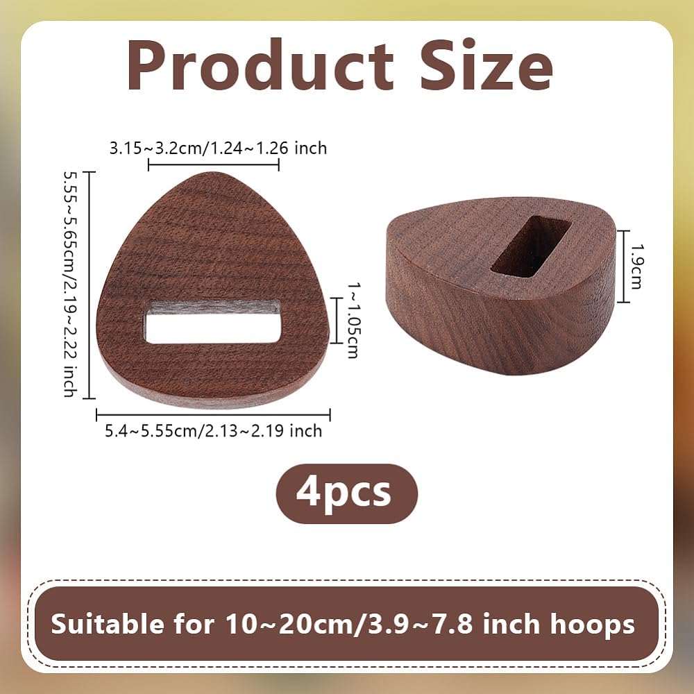 MAGICALCUTDIE Triangle Wood Embroidery Hoop Easel Stand 4Pcs Set