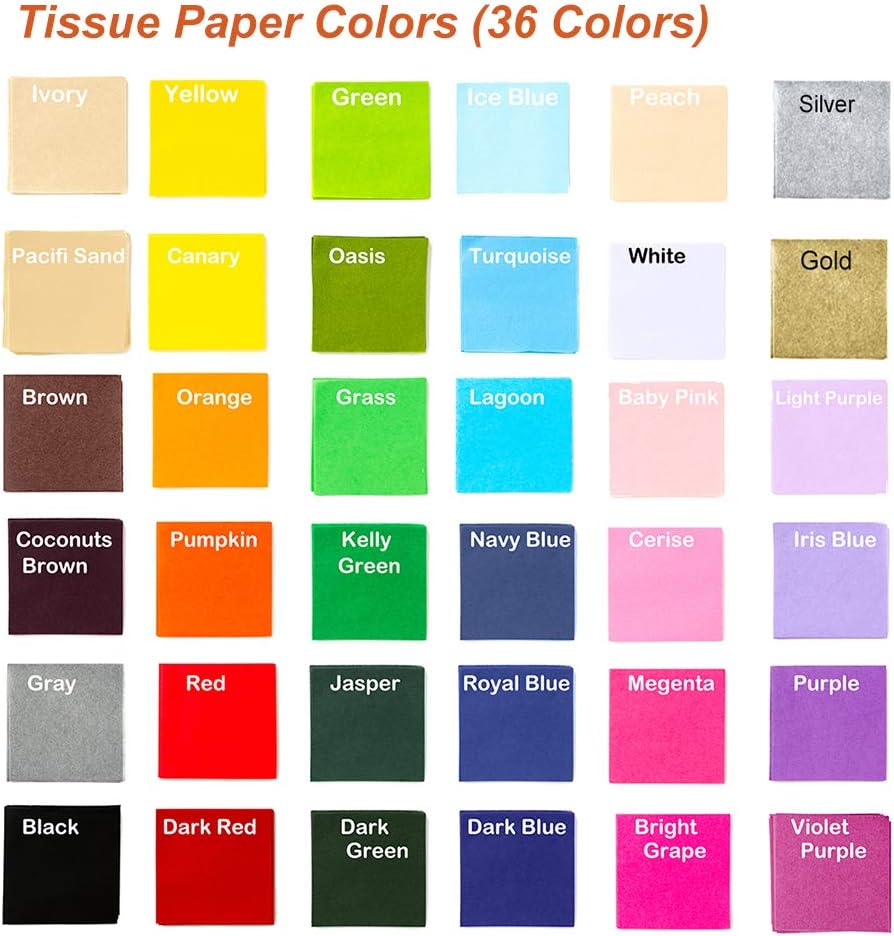 Exquiss 360 Sheets A4 Tissue Paper 36 Colors