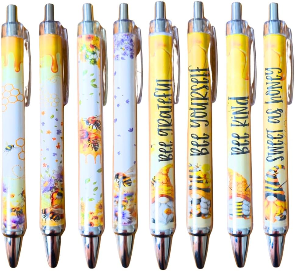 8PCS Bee Themed Ballpoint Pens Set