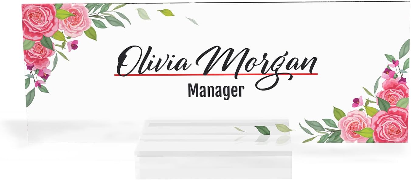 Personalized Desk Name Plate Clear Acrylic Sign