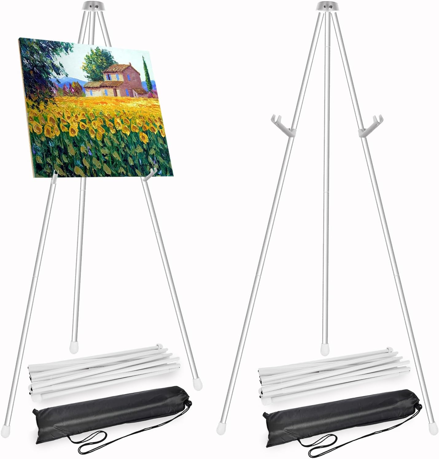 CertBuy 2 Pack White Easels for Signs and Display
