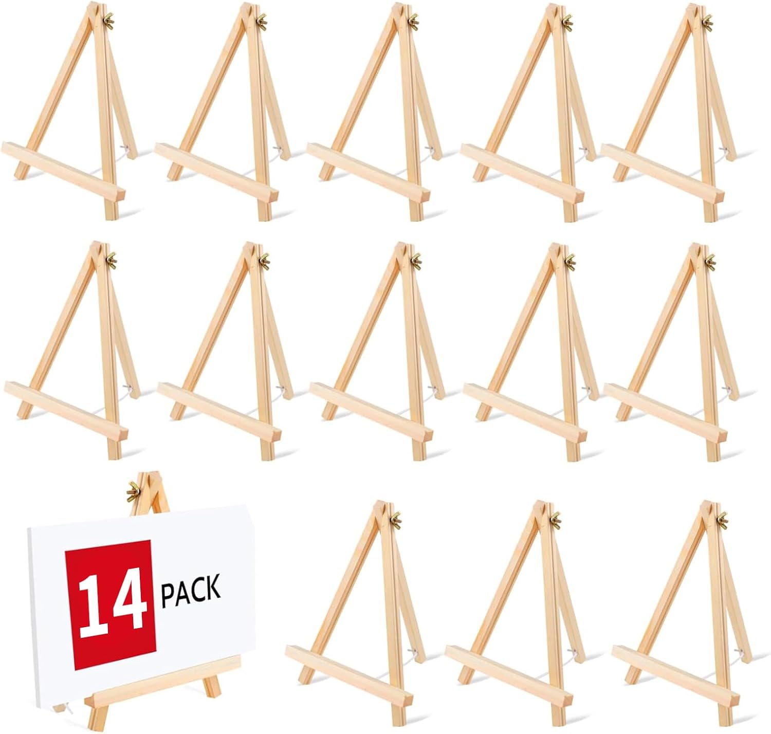 14 Pack 9 Inch Wood Easel for Painting and Art