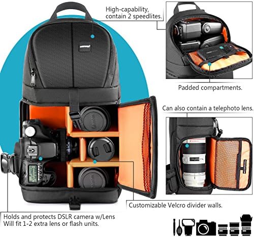 Neewer Professional DSLR Camera Case Sling Backpack with Waterproof Interior