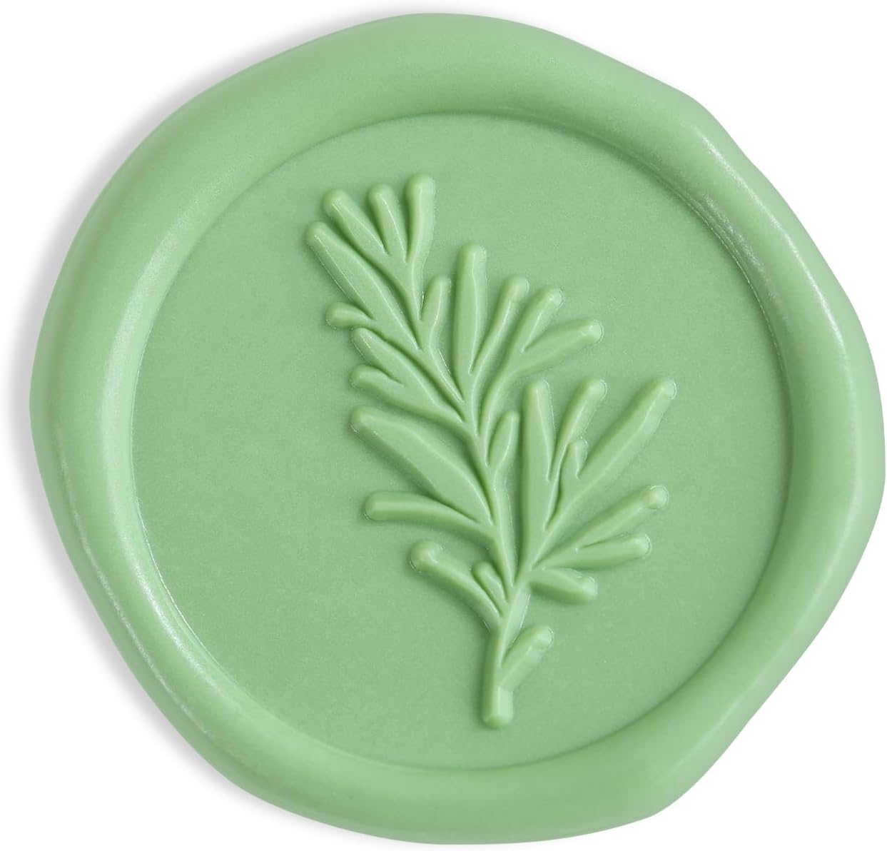UNIQOOO Wax Seal Stickers Rosemary Design 50 Pcs Moss Green