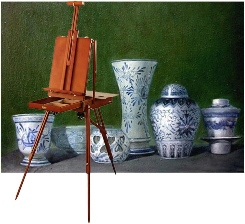 Red Universal Wheel Folding Easel with Storage