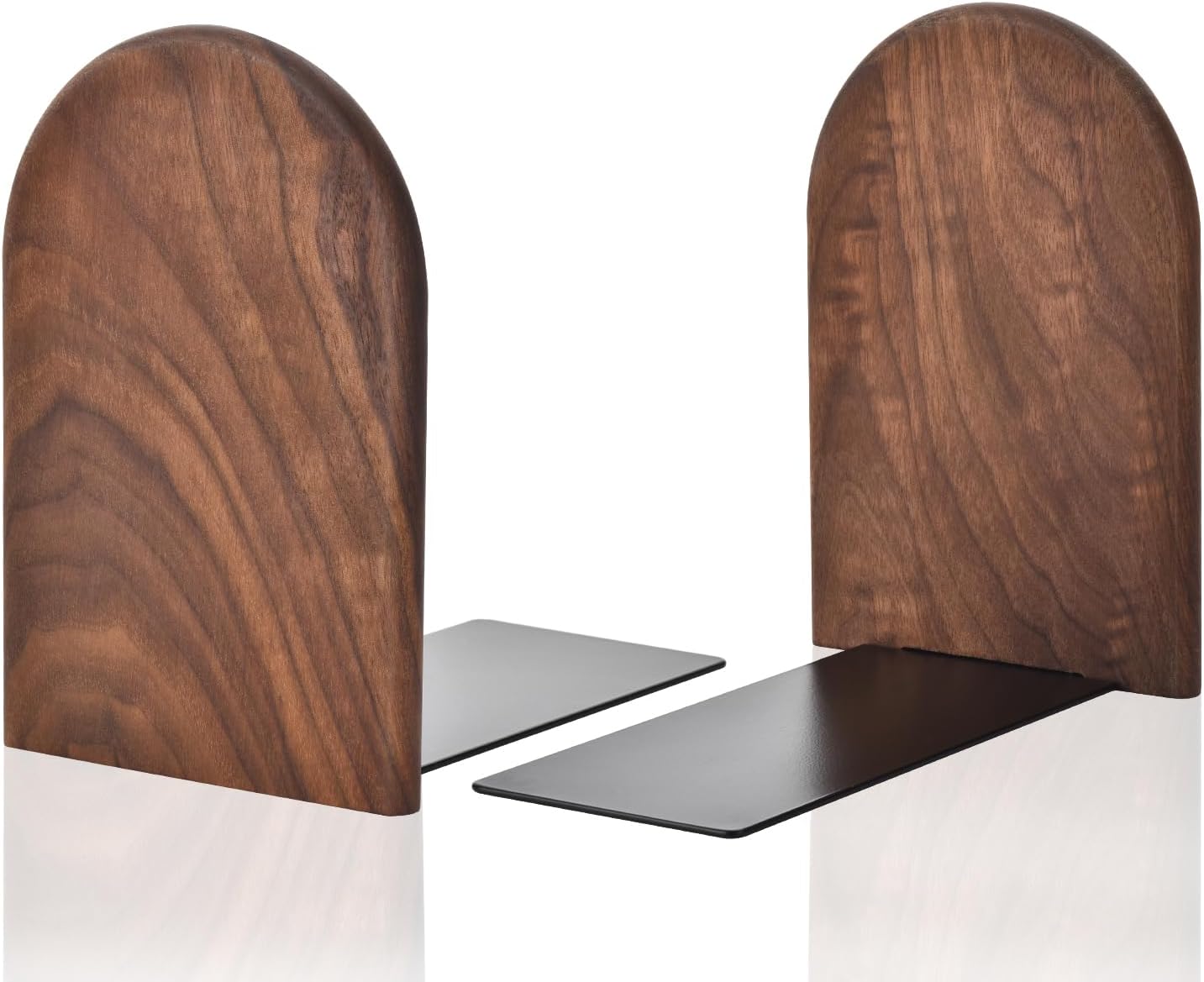Sturdy Wooden Bookends with Non-Slip Base - 1 Pair
