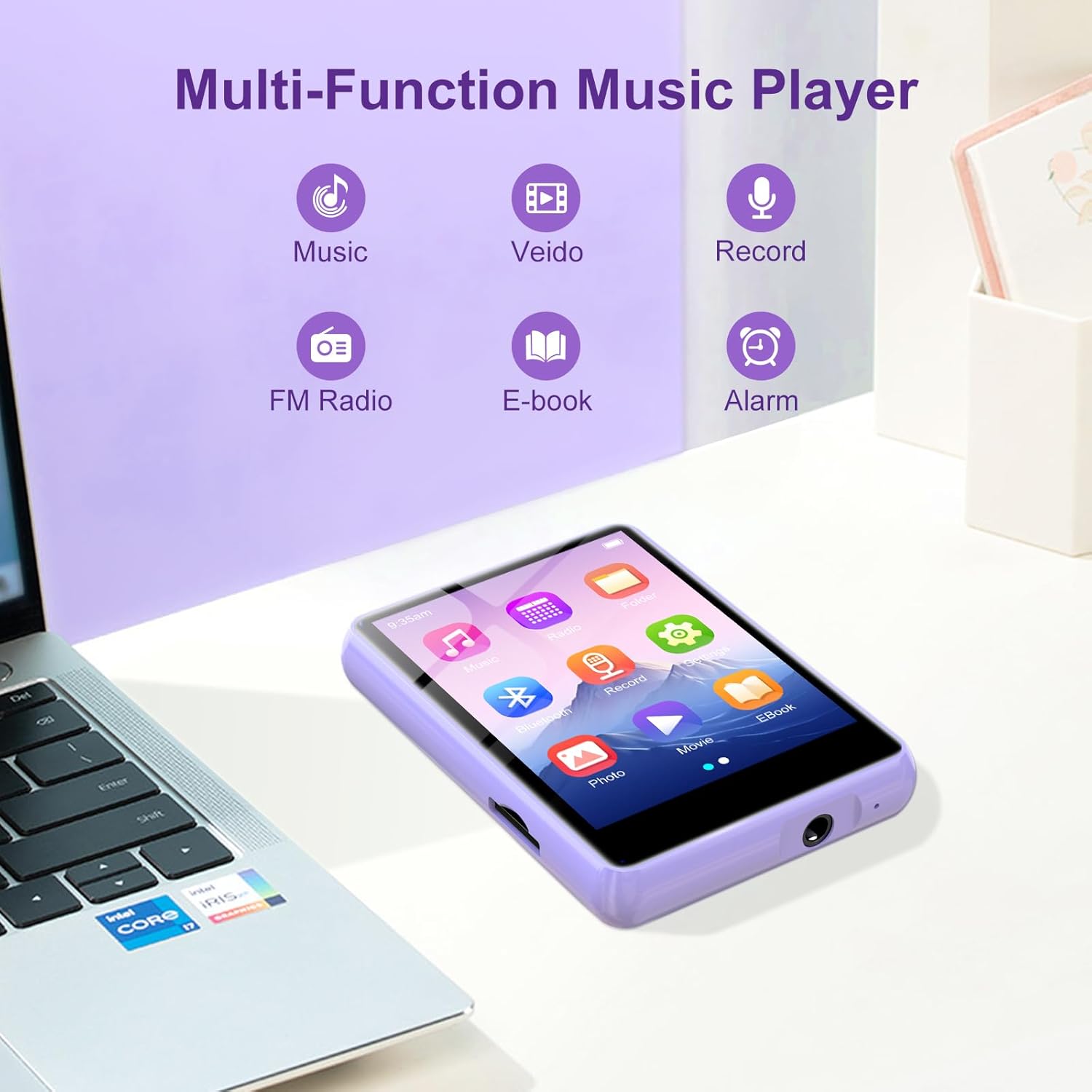 128GB MP3 Player with Bluetooth 54 Purple