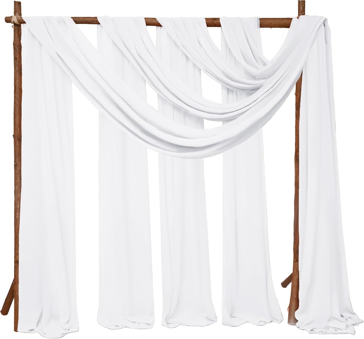 4 Panels Chiffon Wedding Arch Drapes White 20ft x 28in