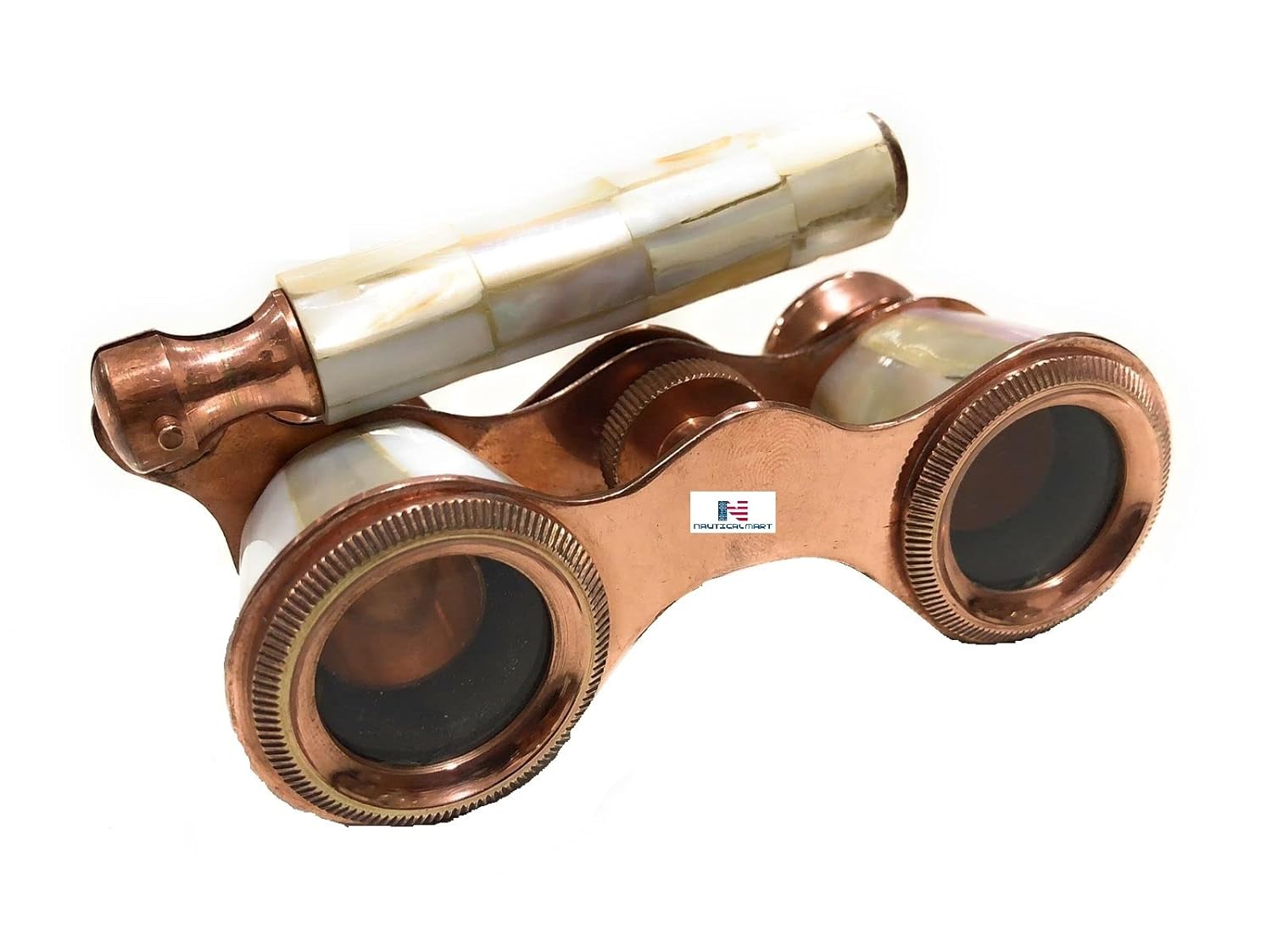 Antique Brass Binocular Mother of Pearl