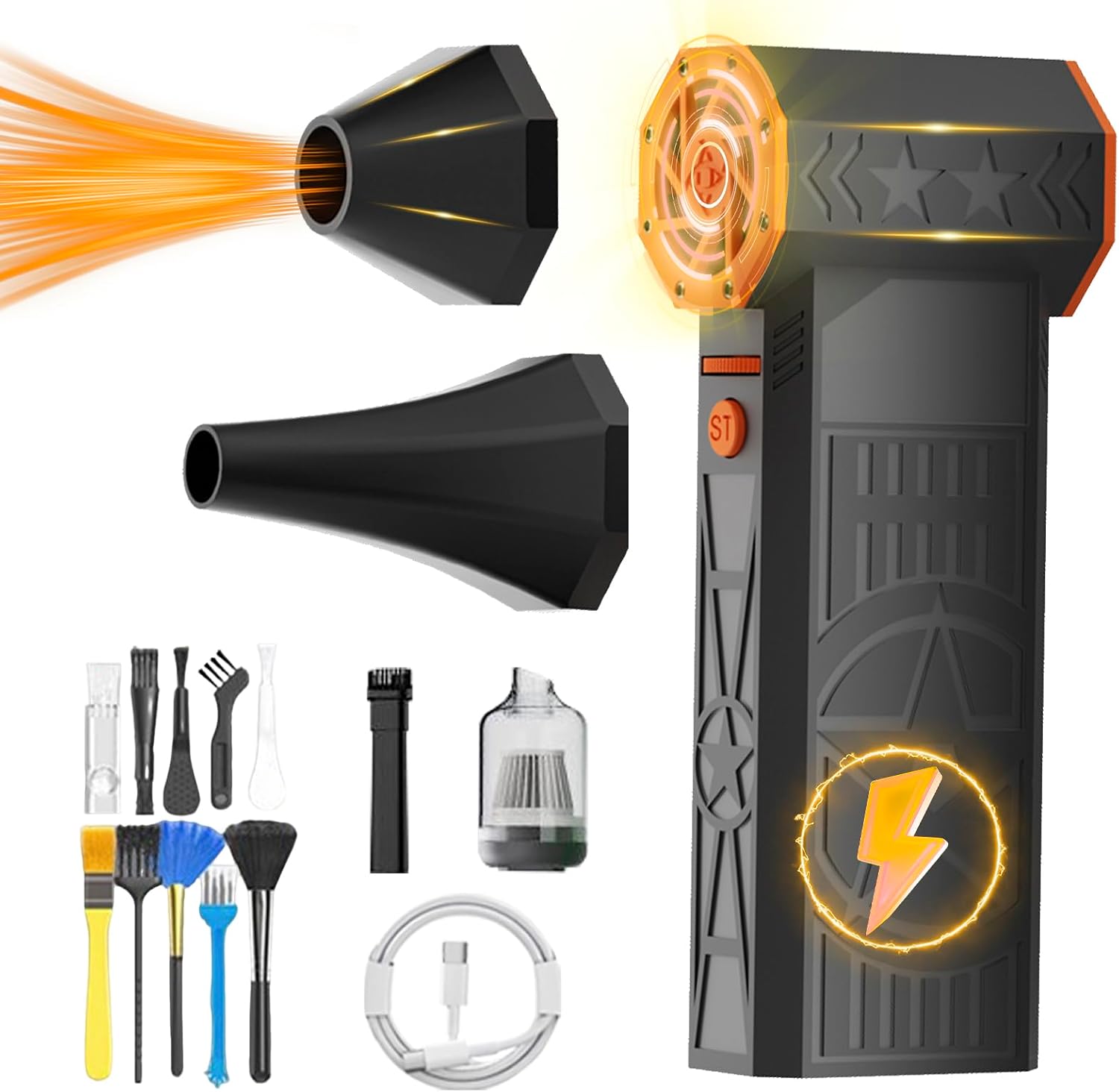Rilicco Electric Air Duster with Reverse Charging and Variable Speed