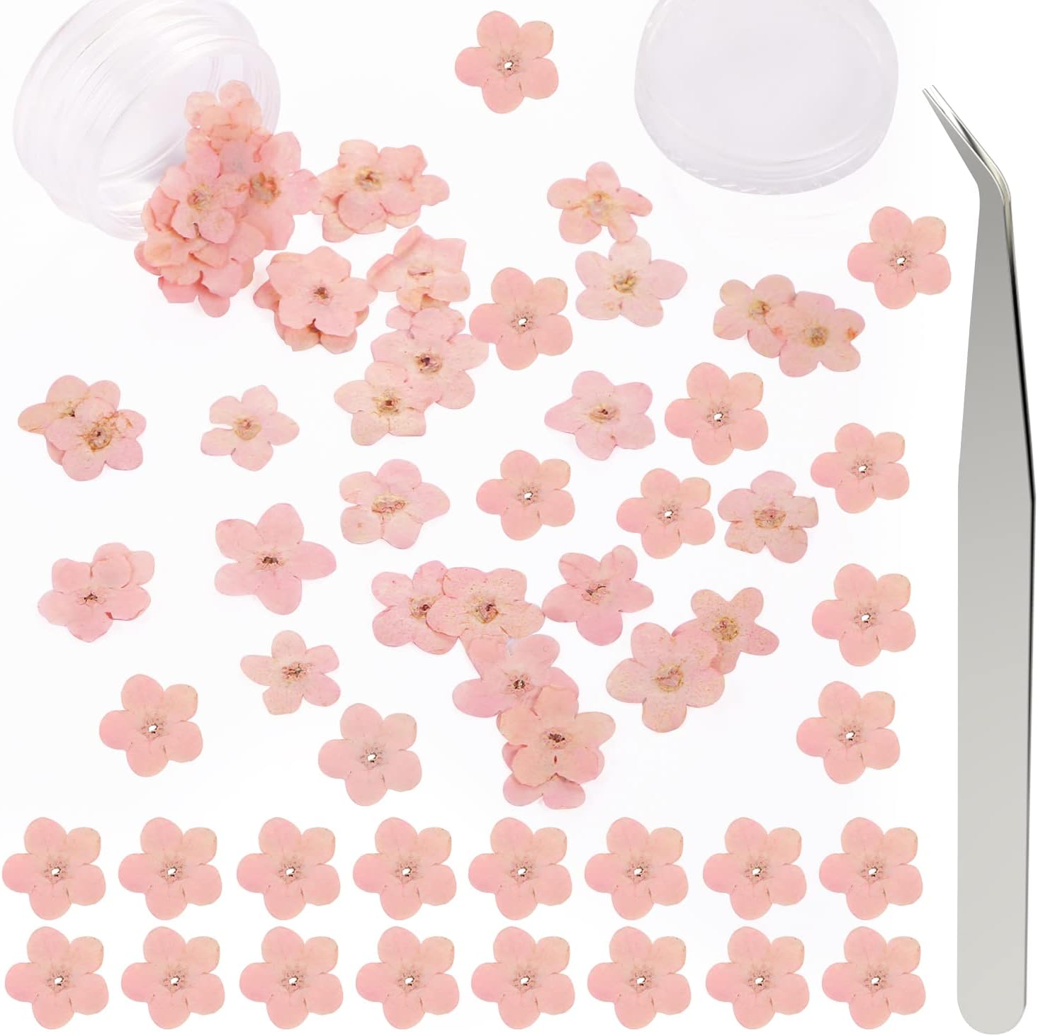 DREMISI 50Pcs Pink Forget Me Not Dried Flowers for Resin Jewelry