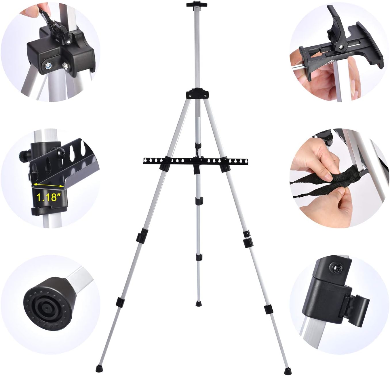 Portable Artist Easel Stand - Adjustable Height and Lightweight