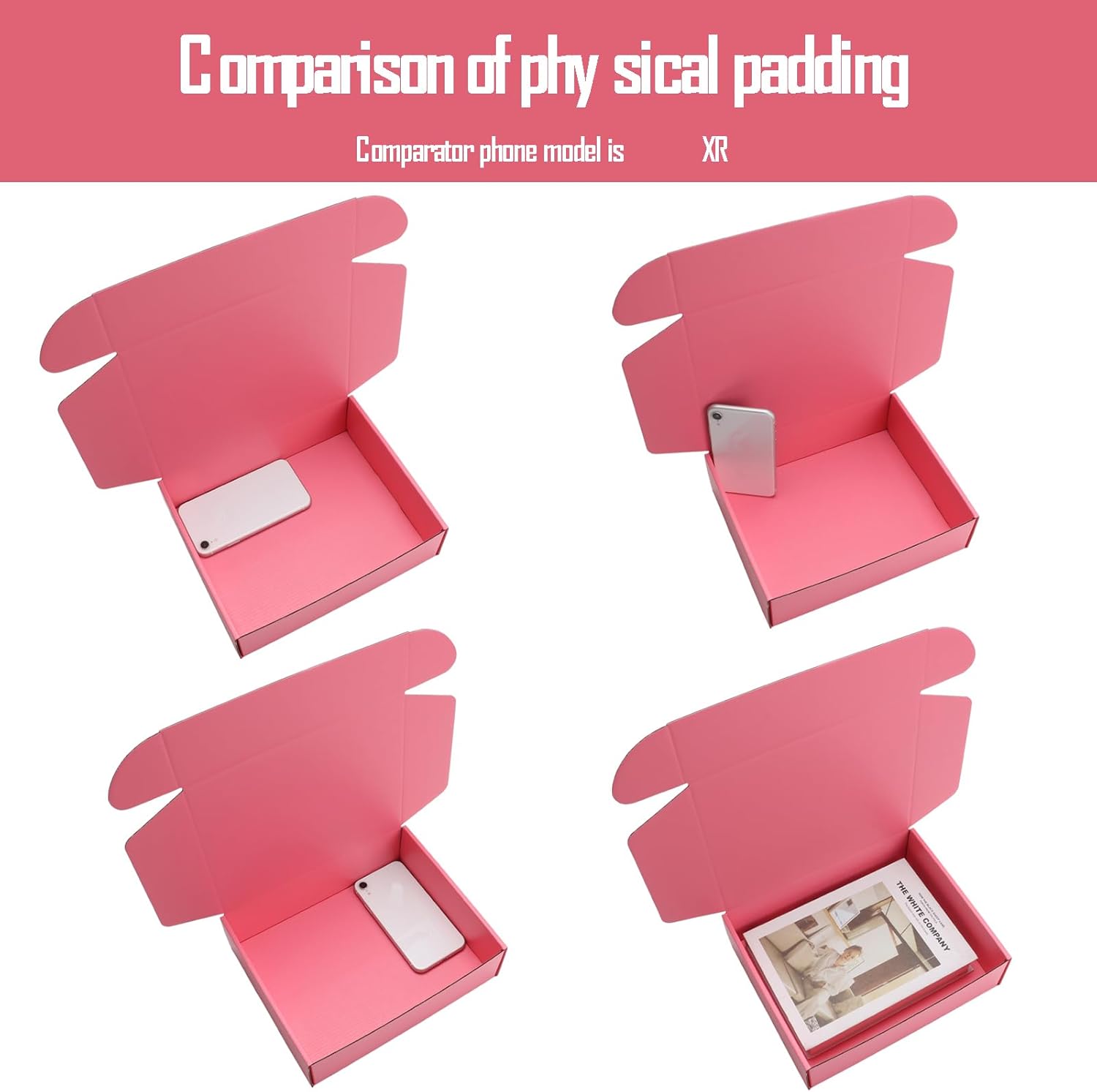 Pink Corrugated Cardboard Shipping Box with Lids