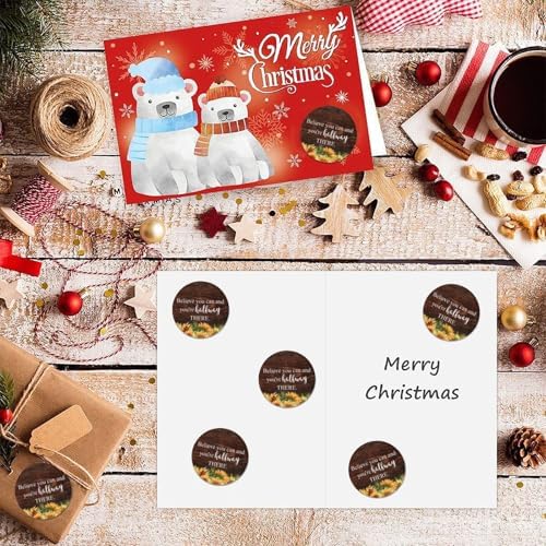 3 Inch Round Label Stickers 100pcs Believe You Can Quotes Decals