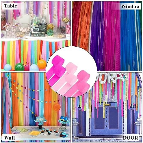 Crepe Paper Streamers - 6 Rolls 492ft Pink Party Decorations