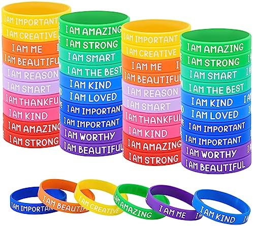 60 Pieces Colorful Motivational Wristbands For Students