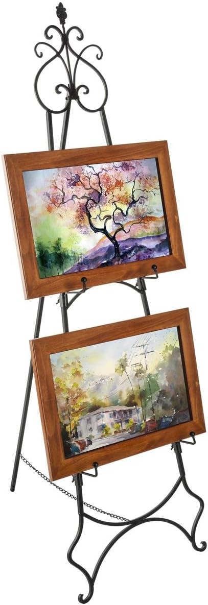 Displays2go Floor Easel with Dual Hooks 65 Inch