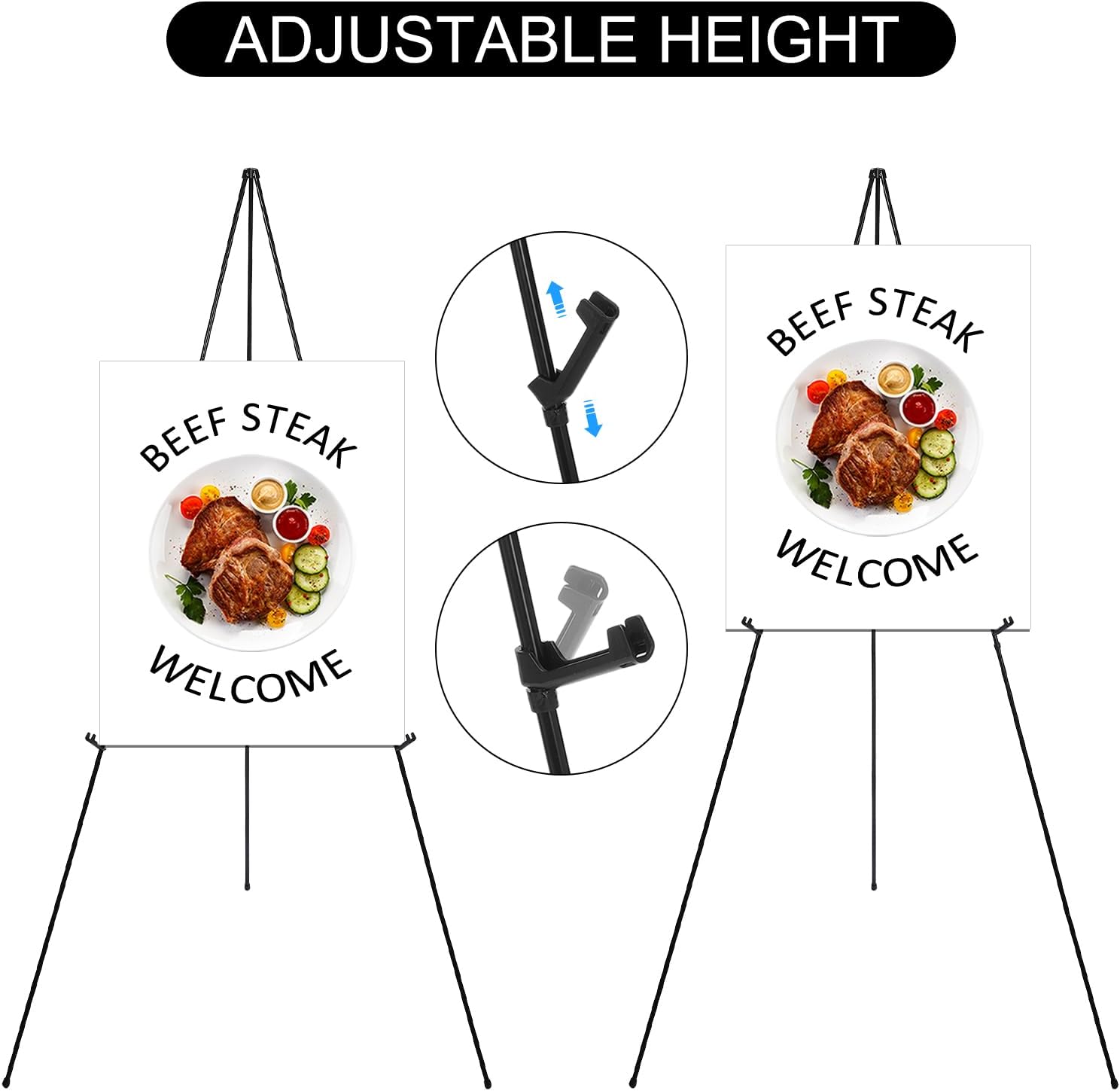 PATIKIL Foldable Art Easel Stand 4 Pack Black