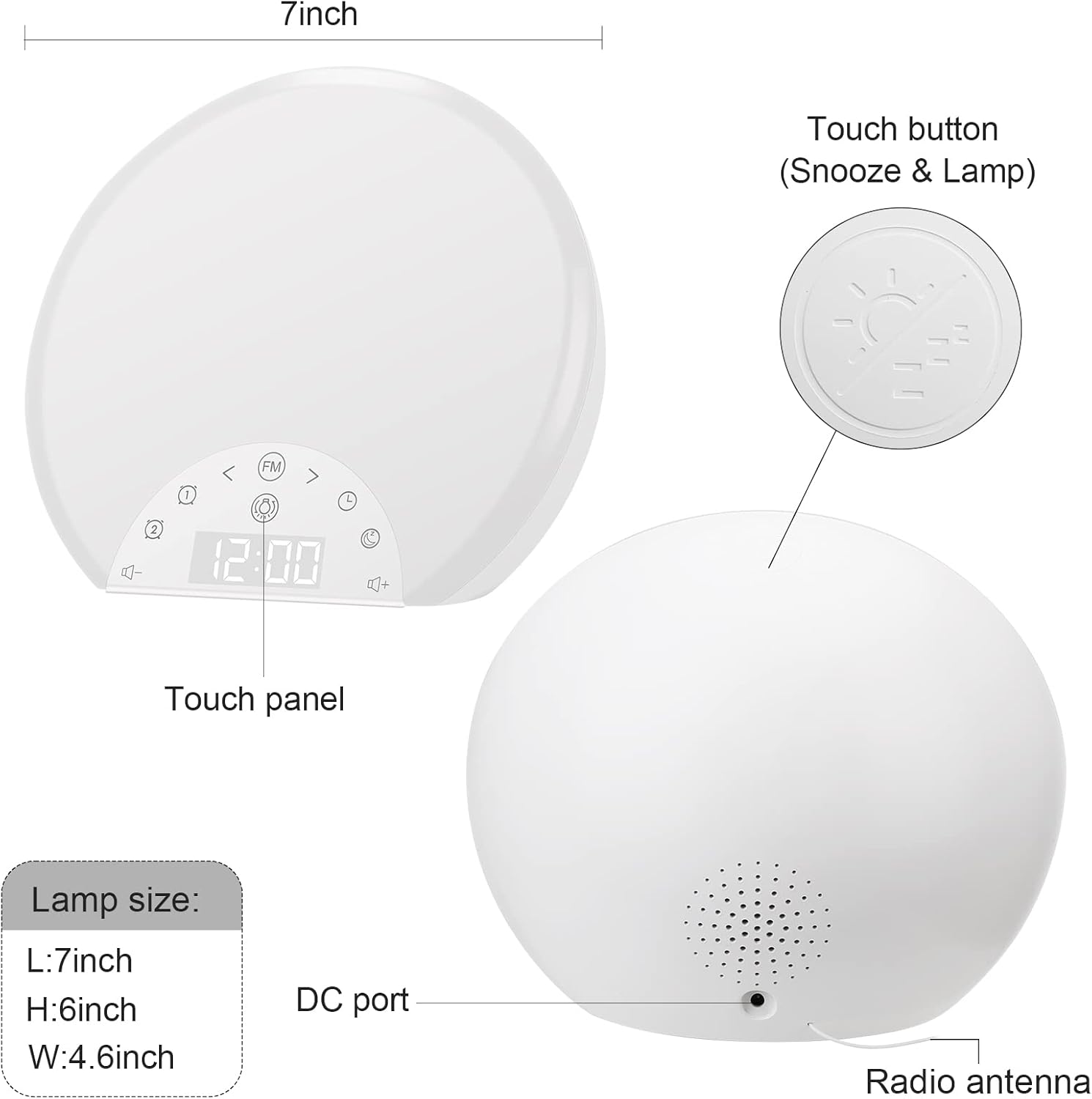 ANTDALIS Sunrise Alarm Clock with Dual Alarms and 7 Nature Sounds