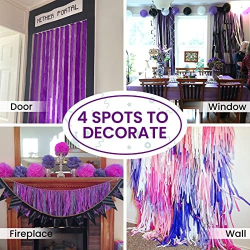 PartyWoo Purple Crepe Paper Streamers 6 Rolls 492 Feet Pack