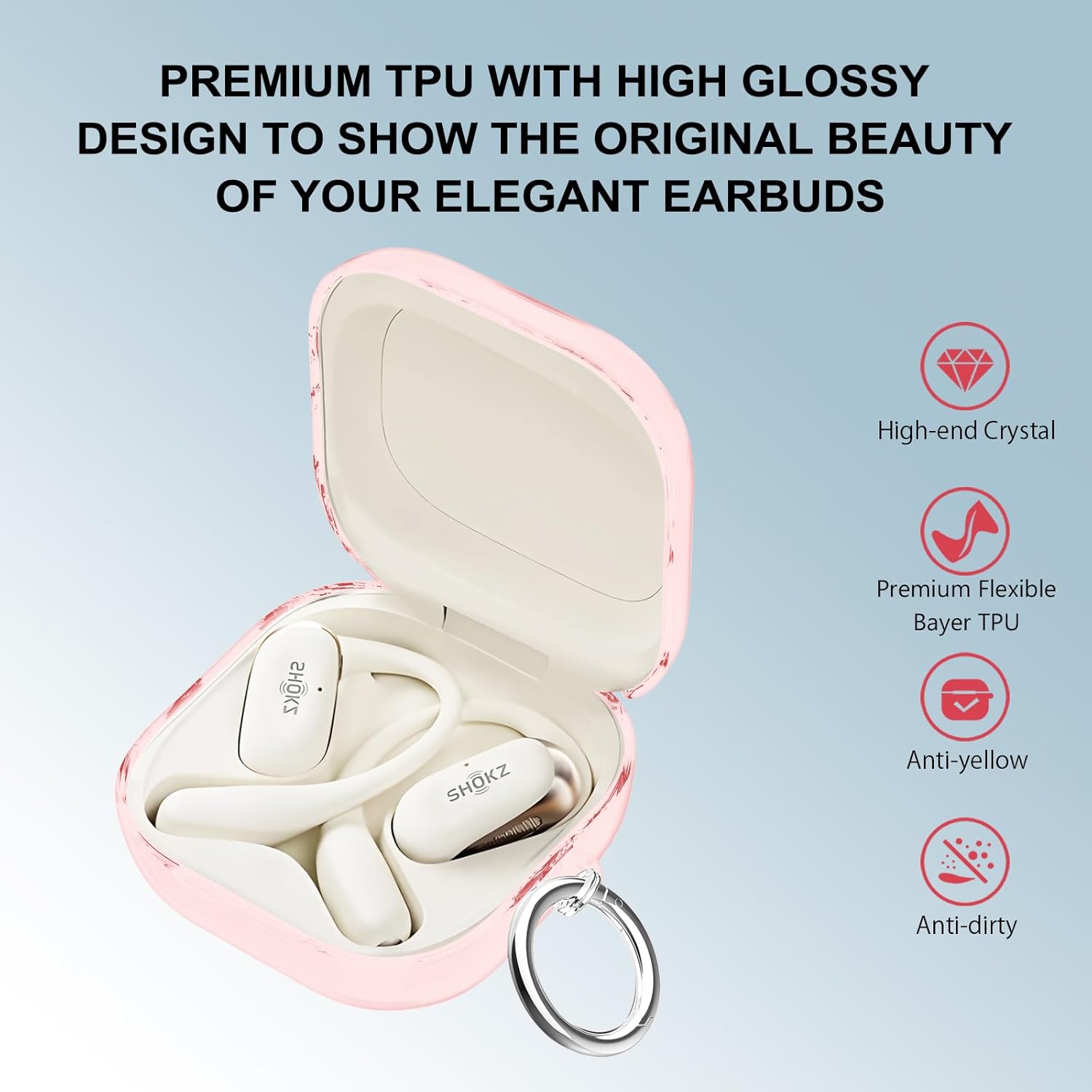 Aircawin Clear TPU Case for SHOKZ OpenFit 2 2025