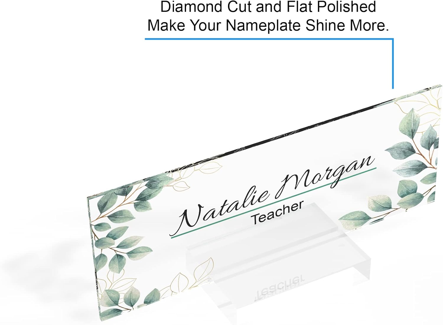Custom Desk Name Plate - Glass-Like Acrylic Office Sign by ARTSWAVE