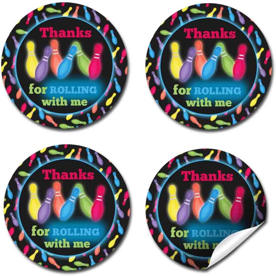 Cosmic Glow Bowling Sticker Labels for Kids