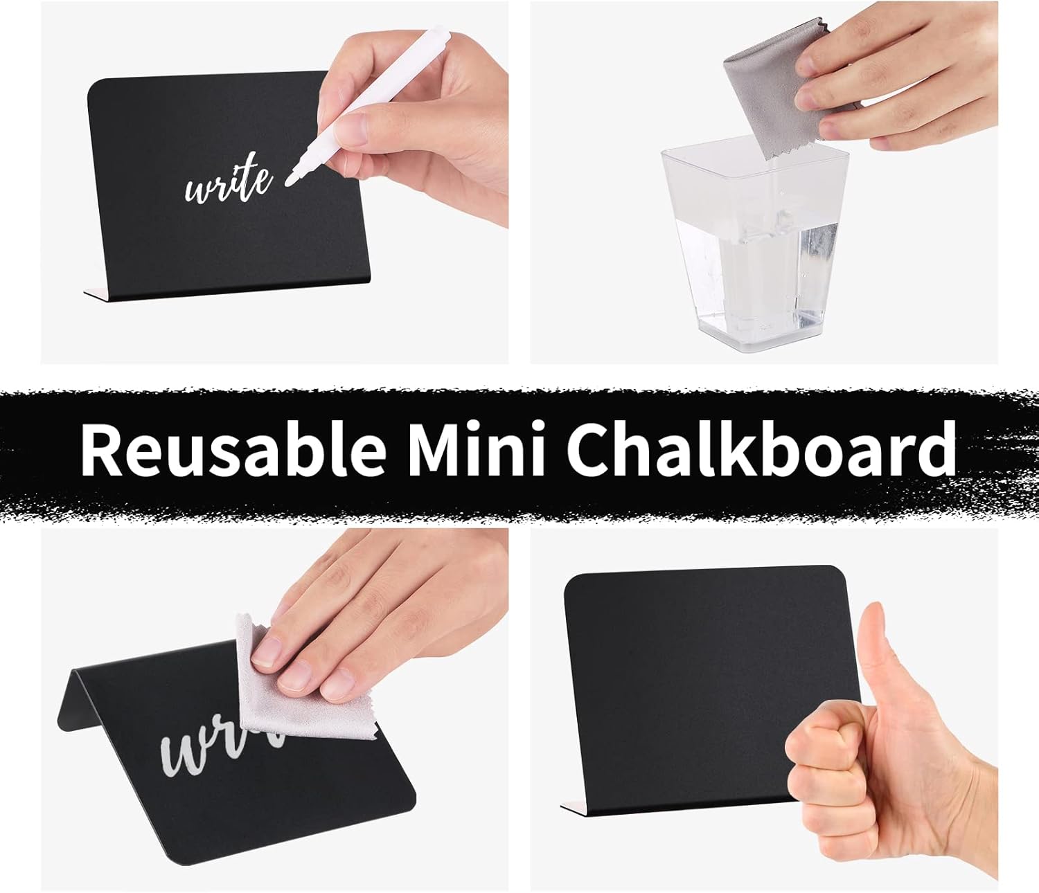 12 Pack Mini Chalkboard Signs 4x3 for Food Party Wedding Bakery