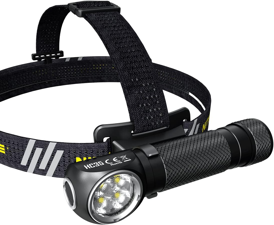 Nitecore HC35 Rechargeable Headlamp with USB Charger and Adapters