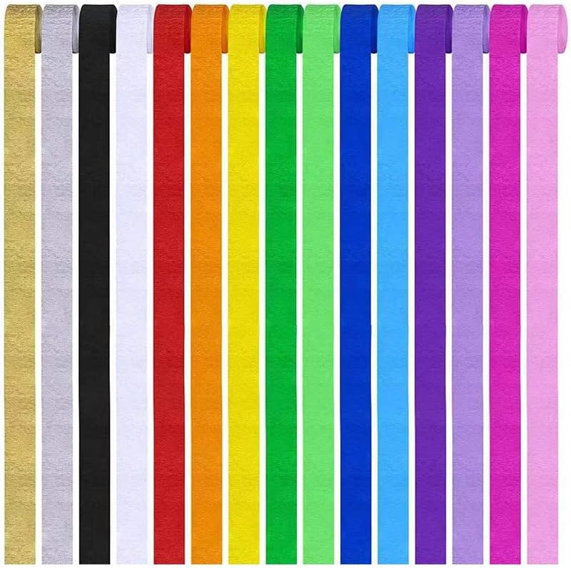 Xiksxitn 6 Rolls White Crepe Paper Streamers