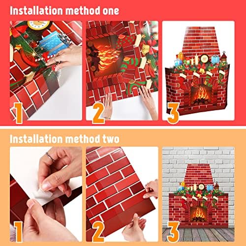 TaoBary Christmas Bulletin Board Fireplace Decoration Set