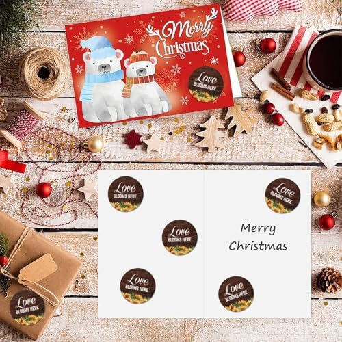 3in Round Label Stickers 100pcs Love Blooms Here Quotes