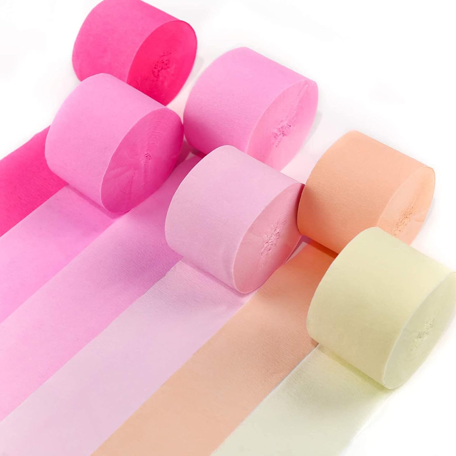 PartyWoo Crepe Paper Streamers 6 Rolls 492 Feet Pack