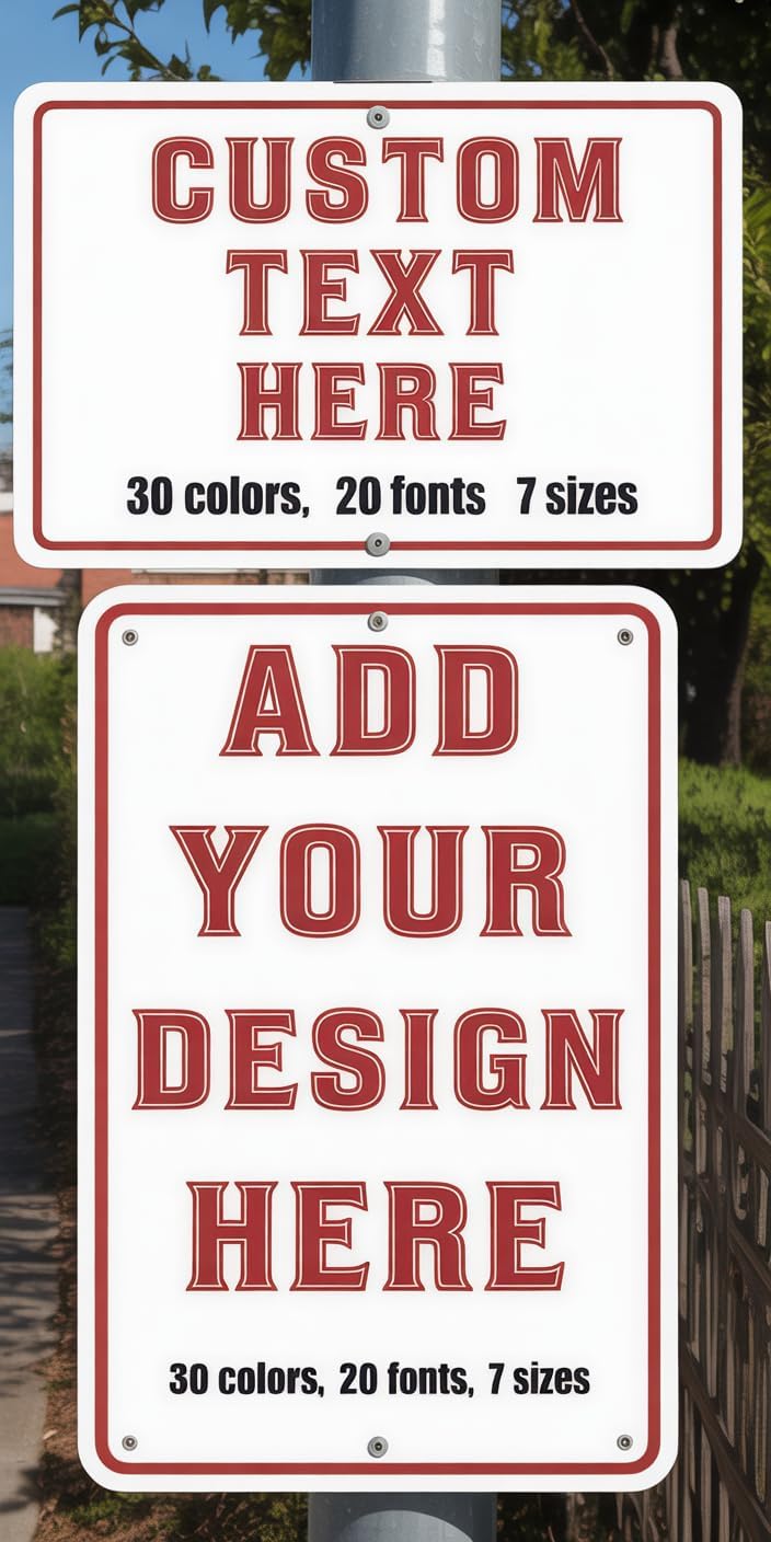 Custom Metal Signs with Text Logo Photo 10x7inch