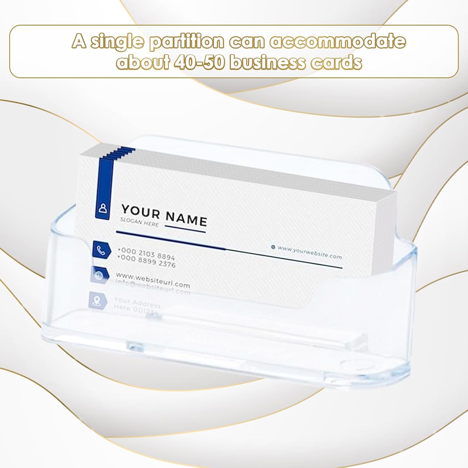 60 Pack Acrylic Business Card Holder for Desk